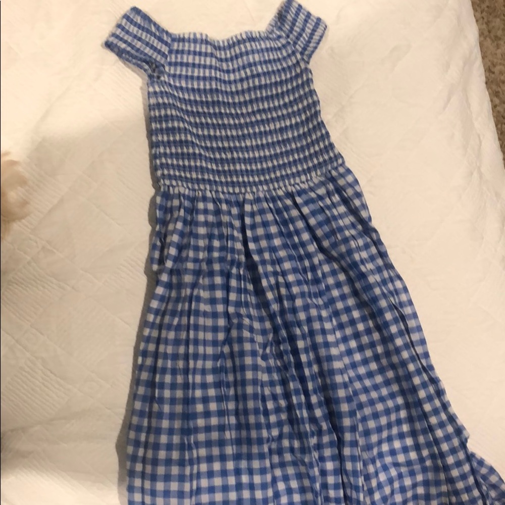 Blue gingham dress